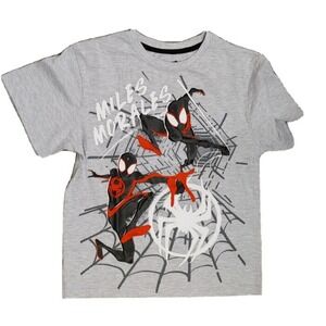 NEW Spiderman Boys T-Shirt Heather Grey Size 7/8